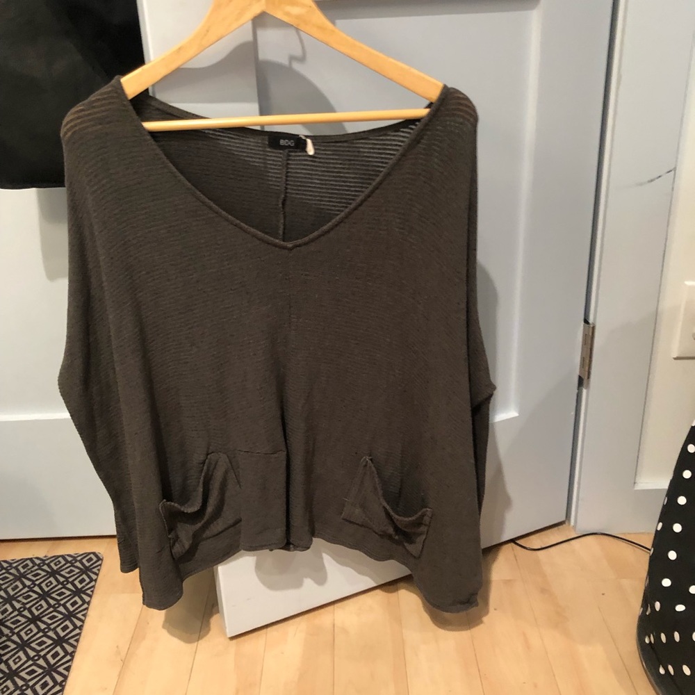 BDG army green long sleeve lounge shirt